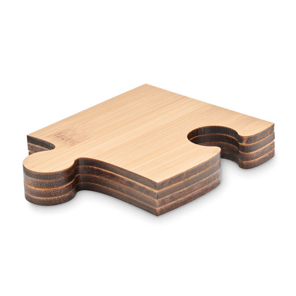 Lepy bamboo puzzle coasters set, 210x210 mm