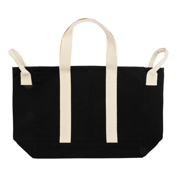 BEAU AWARE™ Beach bag 400gsm recycled canvas, with side hand - Black