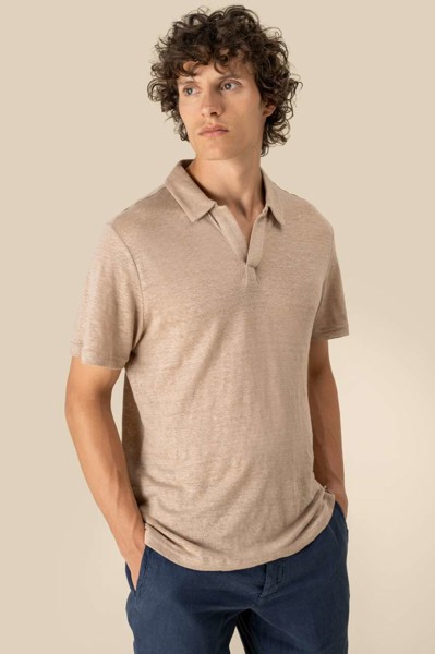 Men’S Linen Polo Shirt - S