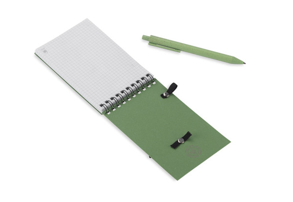 Notebook with pen TRESA A6 - green
