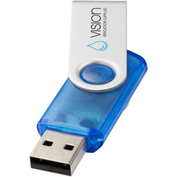 Clé USB rotative translucide - Bleu / 4GB