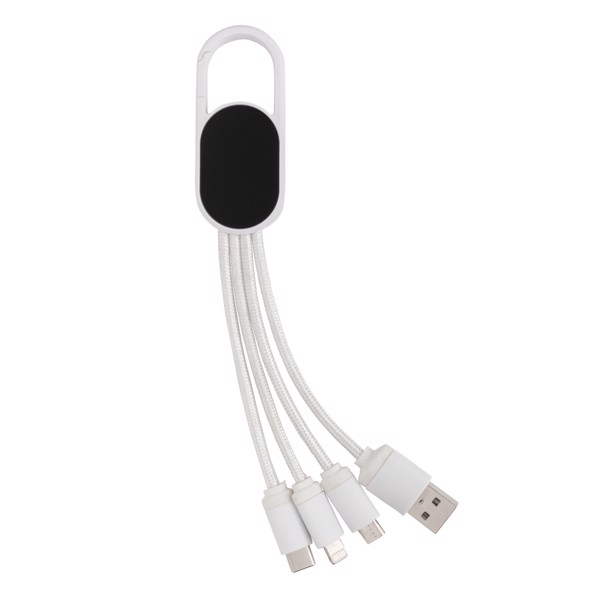 Kabel 4-u-1 s karabinerom - Bijela