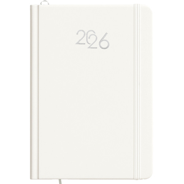 Agenda Settimanale 2026, Copertina Rigida In Cartoncino Laminato - Bianco