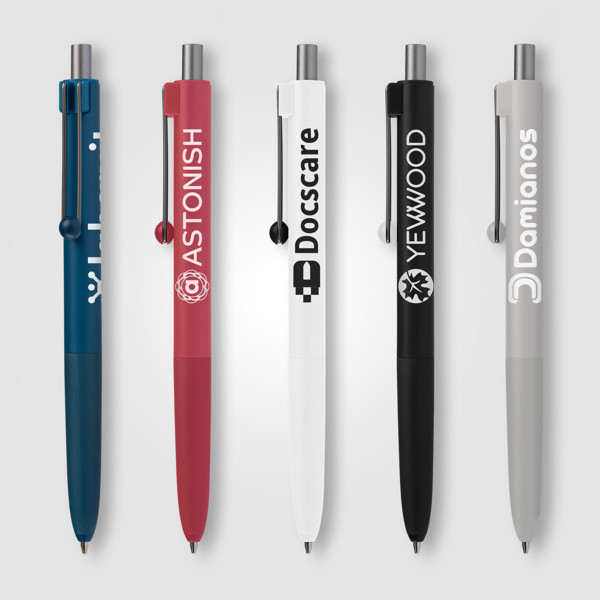 Serenity Stylo Fidget Recyclé - Blanc / Jet d’encre 4 couleurs