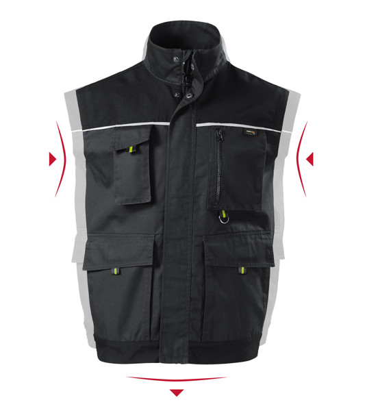 Pracovná Vesta Pánska Rimeck® Ranger - Ebony Gray / 44/46