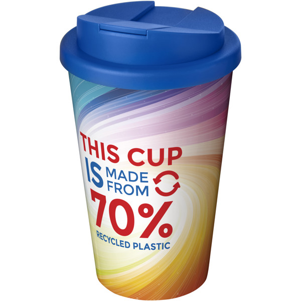 Gobelet avec isolation Brite-Americano® Eco de 350 ml et anti-déversement - Bleu minéral
