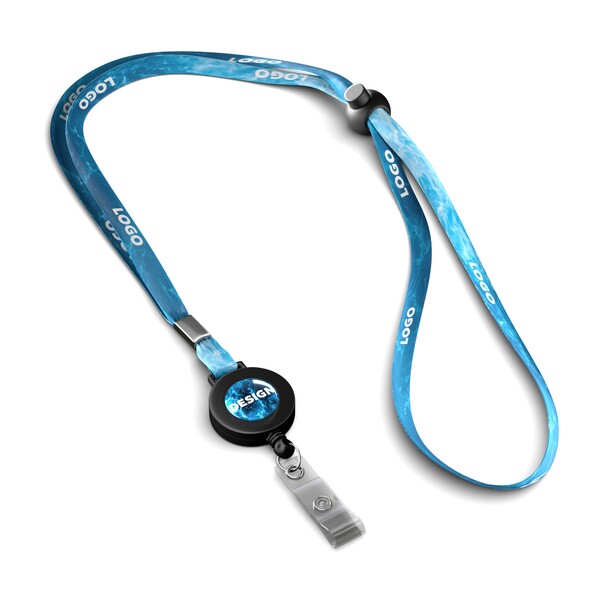 Sublimations-Lanyard aus Polyester mit Ausweishalter - Full Color
