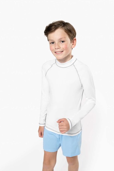 Children’S Long-Sleeved Technical T-Shirt With Uv Protection - White / 12/14