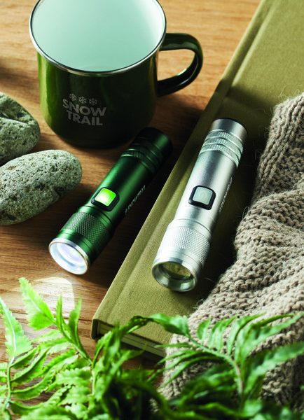 Rechargeable COB light torch Flashra - Matt Silver