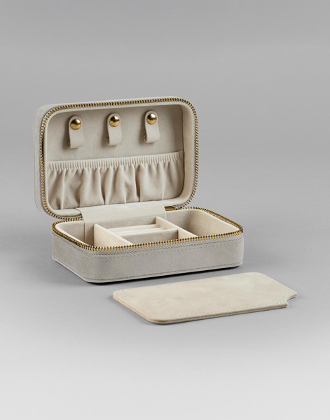 Velvet Travel Jewellery Box - Dark Emerald / ONE SIZE