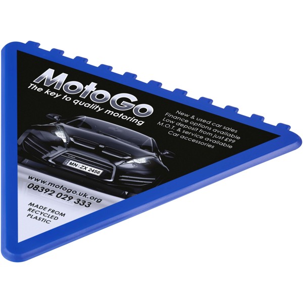 Frosty triangular recycled plastic ice scraper - Bleu royal
