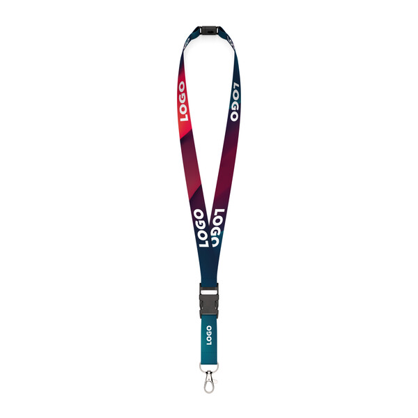 Abnehmbares Polyester-Sublimations-Lanyard - 10mm Breite / Metallkarabiner / Sicherheitsverschluss