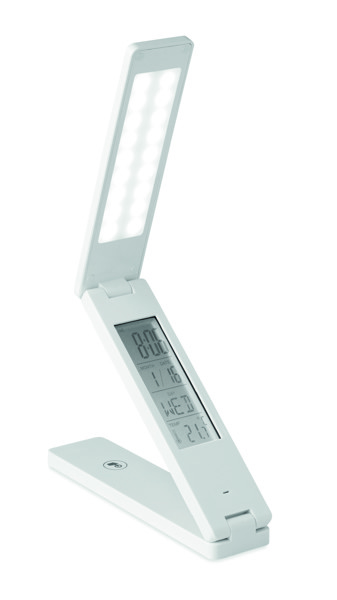 Zložljiva namizna svetilka 18 LED, alarm, termometer