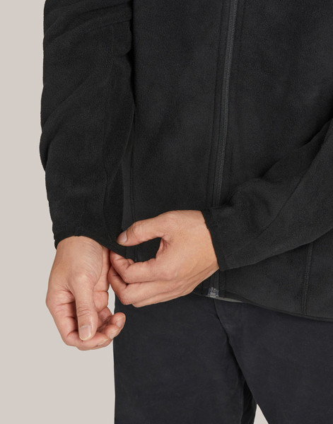 Signature Tagless Microfleece Full Zip Men - Dark Black / 5XL
