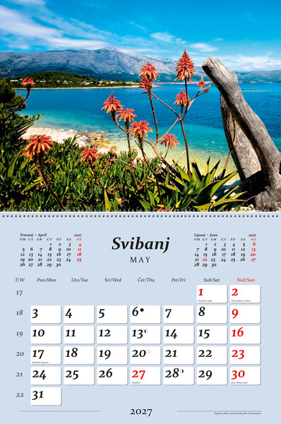 Preklopni zidni kalendar – Hrvatski krajolici
