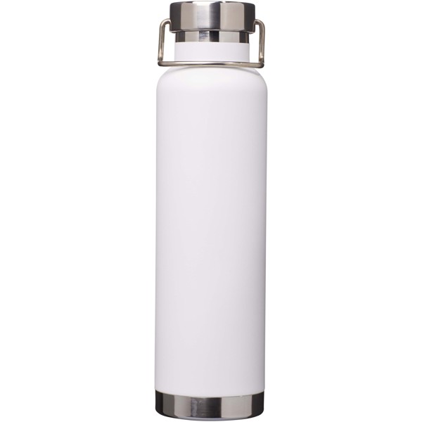 Garrafa de água de aço inoxidável reciclado com isolamento a vácuo de cobre com certificação RCS de 650 ml "Thor" - Branco