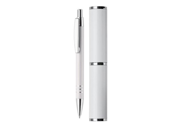 Aluminum ball pen in a tube - White