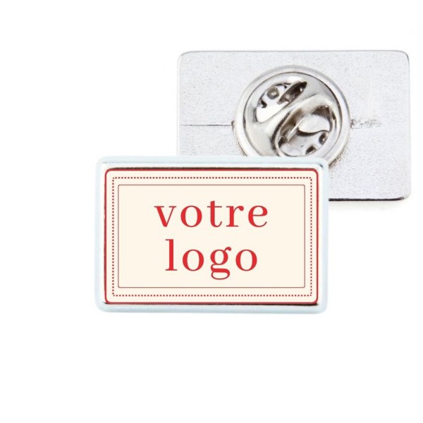 Rectangular pins made in France - Silver Grey