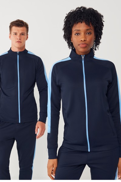Adult's Knitted Tracksuit Top - Black / Emerald / 5XL