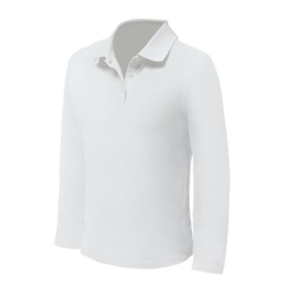 Polo K7 Long Manga Comprida 200G, Branco - 100% Algodão - Branco / XL