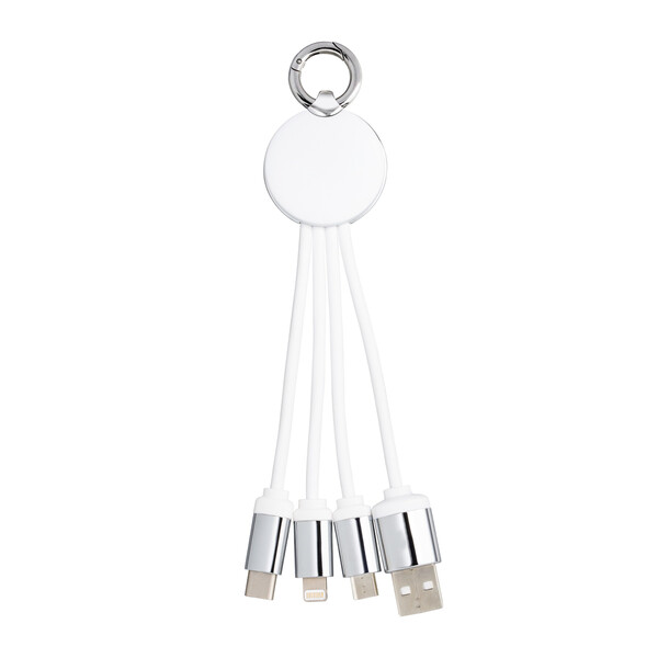 Câble de Charge 3 en 1 avec Lumière PUHALANI - blanc / blanc