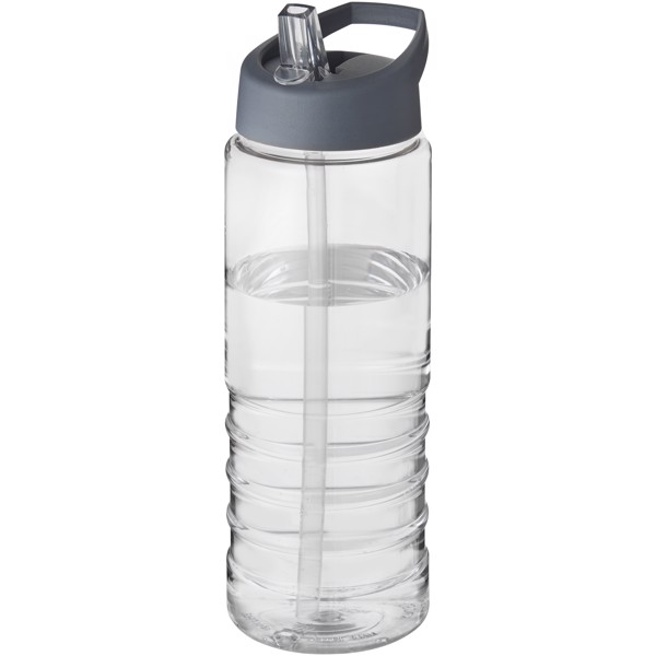 H2O Active® Treble Bidón deportivo con tapa con boquilla de 750 ml - Transparente / Gris tormenta