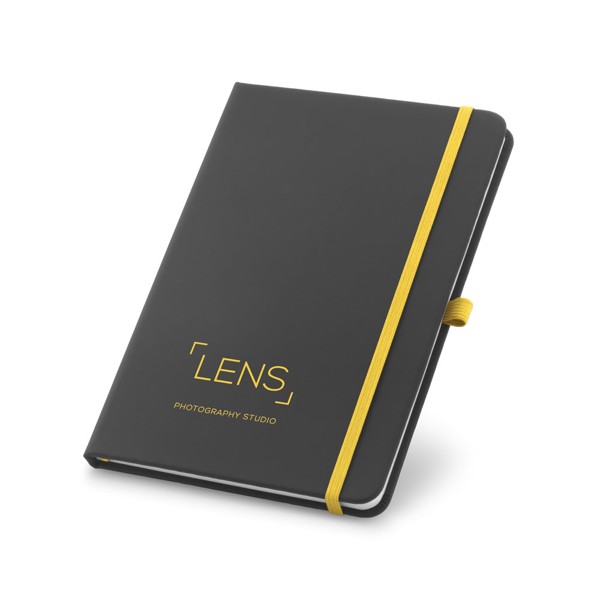 CORBIN. A5 notebook in PU with lined sheets - Yellow