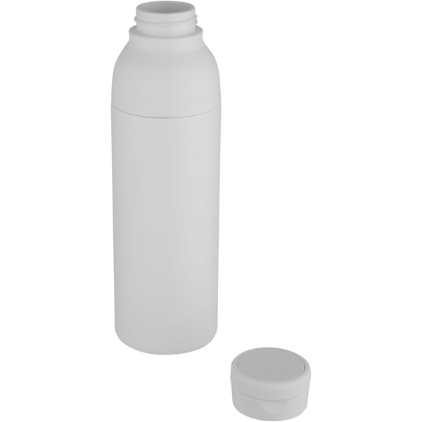 Illuminate 650 ml RCS recycled stainlesss steel double wall insulated water bottle - White