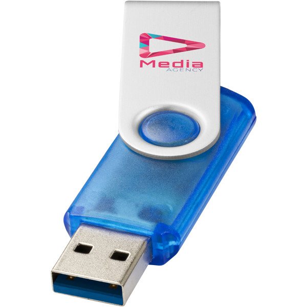 Clé USB 3.0 Rotate translucide - Bleu / 32GB