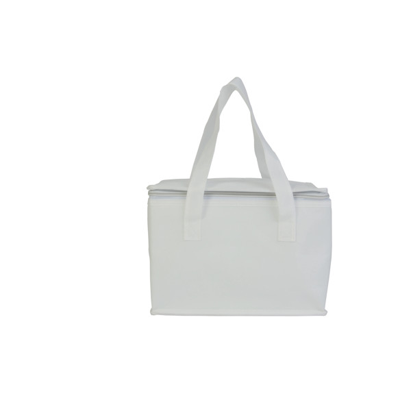 Laminated Non-Woven Fabric Cooler Bag With Silver Interior - White