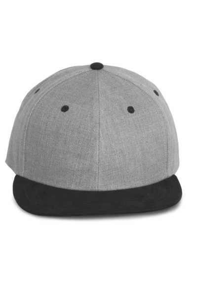 Snapback Cap - 6 Panels - Light Grey Heather / Royal Blue