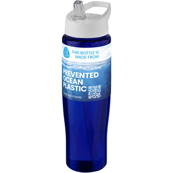 Garrafa desportiva com tampa de bico de 700 ml H2O Active® "Eco Tempo" - Branco / Azul
