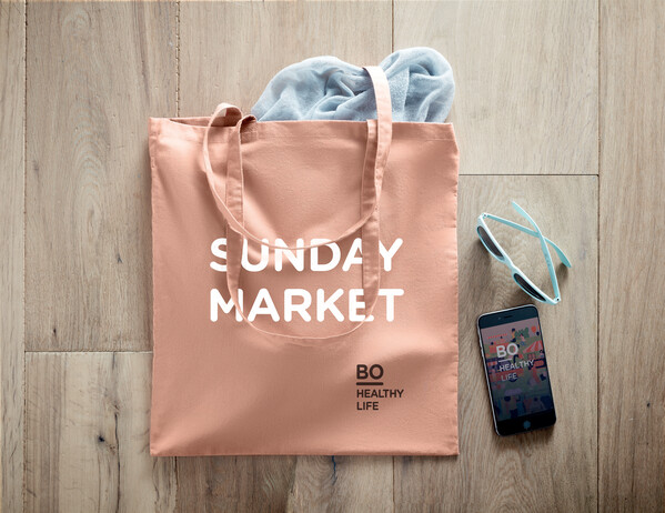 Sac shopping en coton organique Zimde Colour - Orange