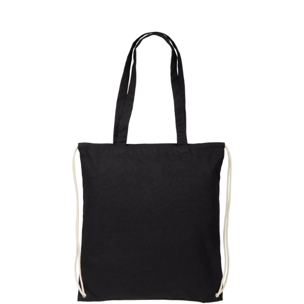 Sac à dos en coton 240 g/m² avec cordon de serrage Eliza 6L - Noir