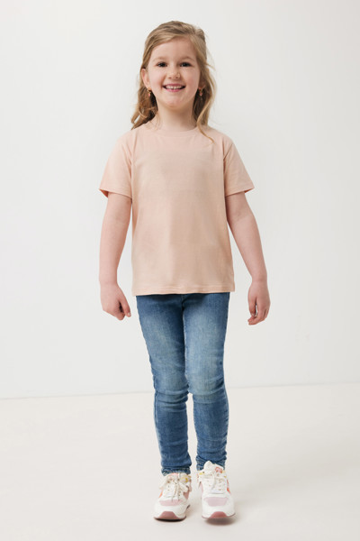 Iqoniq Koli kids lightweight recycled cotton t-shirt - Peach Nectar / 1314