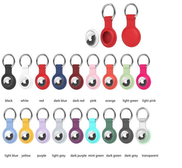 Silicone case with a keyring for Apple AirTag - WHITE