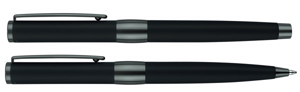 Parure Image Line Senator® Composée D'un Stylo À Bille, D'un Stylo À Plume Et D'un Étui. - Noir