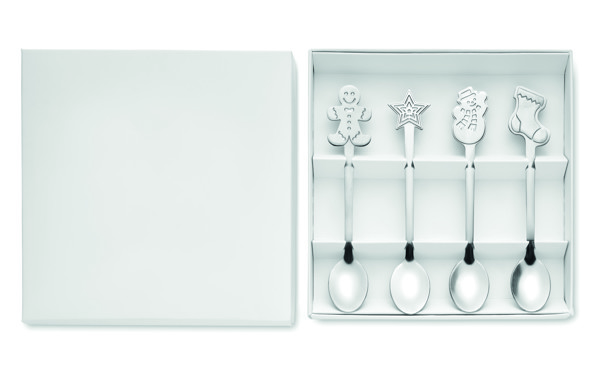 Set of 4 Christmas tea spoon Chip Set