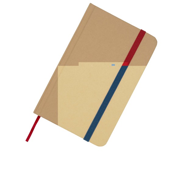 Carnet A6 Reed uni recyclé à couverture rigide - Bleu océan