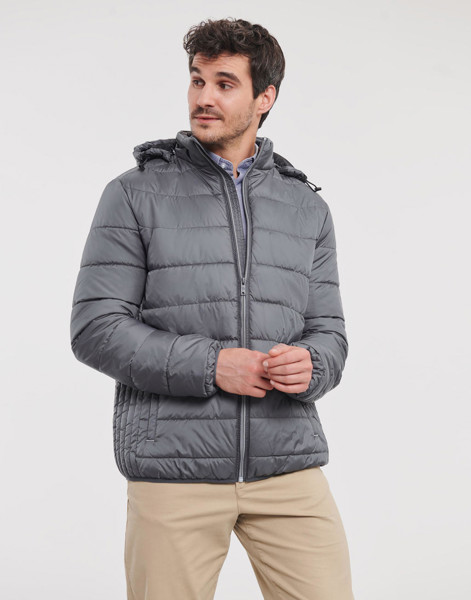 Men's Hooded Nano Jacket - Black / 4XL