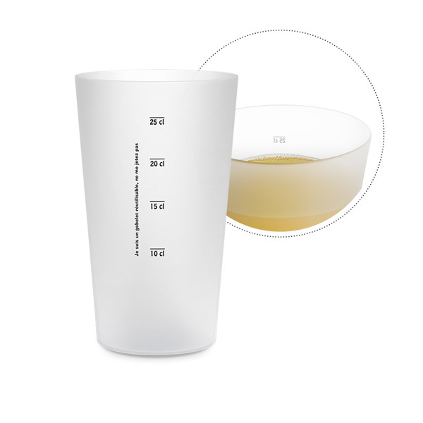 30 cl REUSABLE PLASTIC CUP - Blanc opaque / 