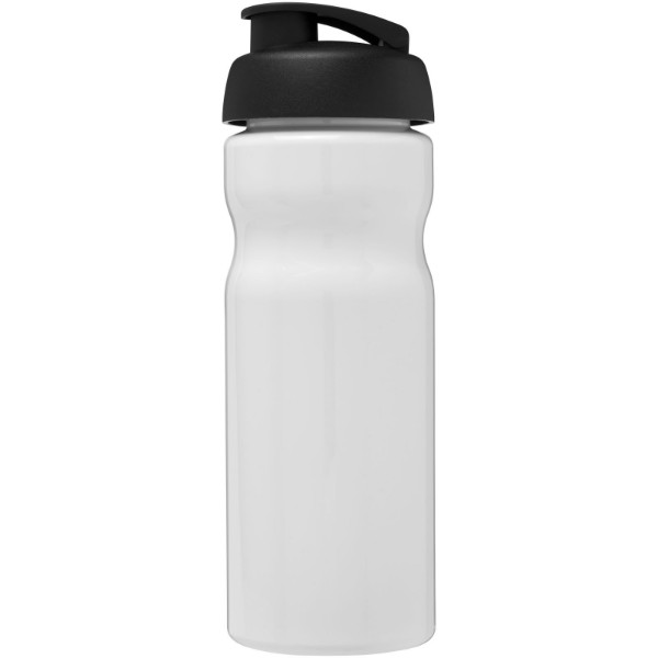 Garrafa desportiva com tampa Flip de 650 ml H2O Base® - Branco / Preto Liso