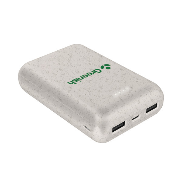 KOMUGI - BATTERIE DE SECOURS ECO - 10 000 MAH - EN PAILLE BLÉ RECYCLÉE