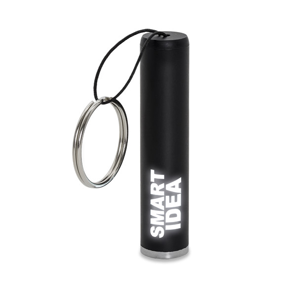 LumiRing Keychain flashlight with illuminated logo - Black