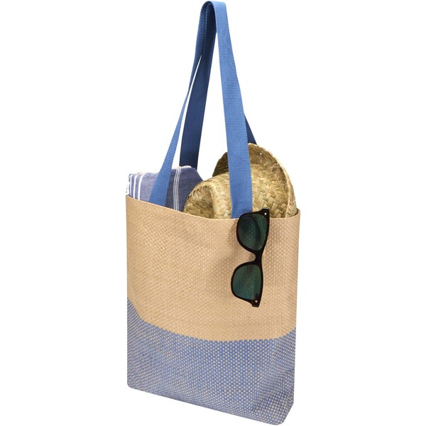 Rhythm straw paper tote bag 10L - Ocean Blue