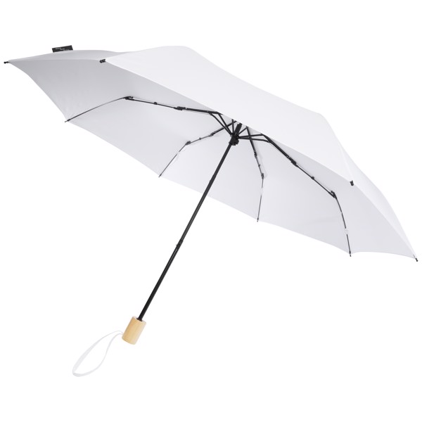 Parapluie 21" pliable windproof en PET recyclé Birgit - Blanc