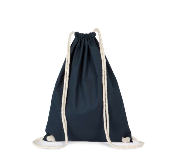 Organic Cotton Backpack With Drawstring Carry Handles - Black