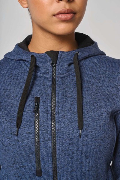 Ladies’ Heather Hooded Jacket - Dark Grey Melange / 2XL