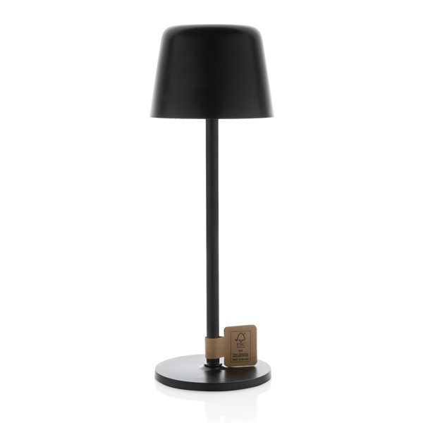 USB dobíjateľná stolná lampa Zenic z RCS recykl. plastu - Čierna