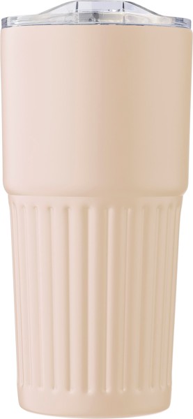 Dvojstenný hrnček na pitie z recyklovanej nehrdzavejúcej ocele (500 ml) Kael - Béžová